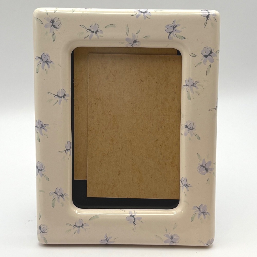 Vtg 1981 Hallmark Ceramic Picture Frame Orchid Floral Coquette Cottagecore 3"x4"
